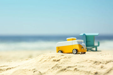 Speelgoedauto hout - Beach bus yellow - Candylab